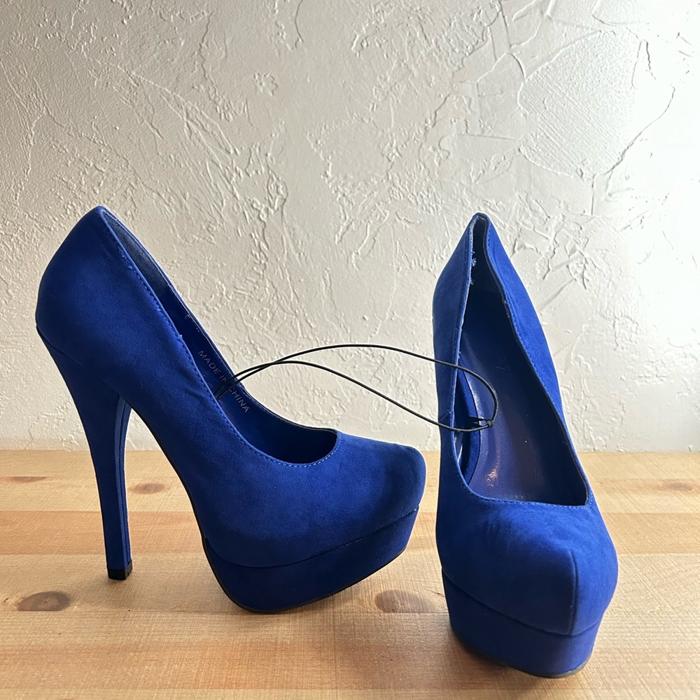 Elegant Blue Women's Platform Heels